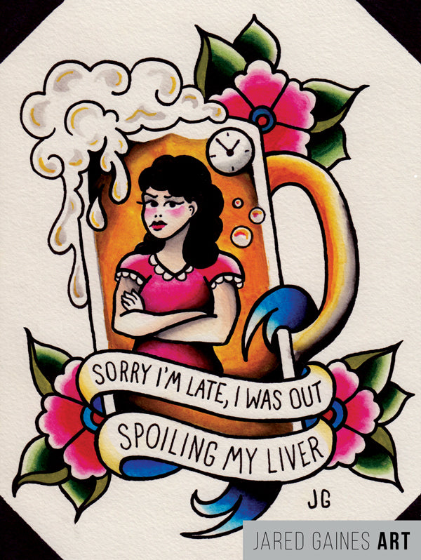 Alkaline Trio Tattoo Flash Cooking Wine Jared Gaines Art