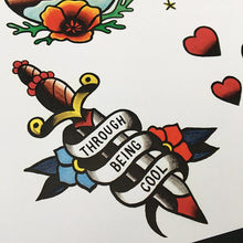 Load image into Gallery viewer, Saves the Day - Through Being Cool Tattoo Flash - Jared Gaines Art