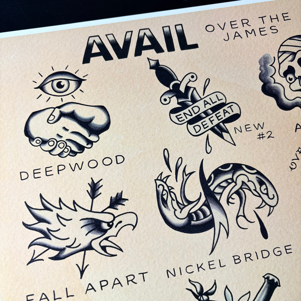 AVAIL Tattoo Flash | Over the James