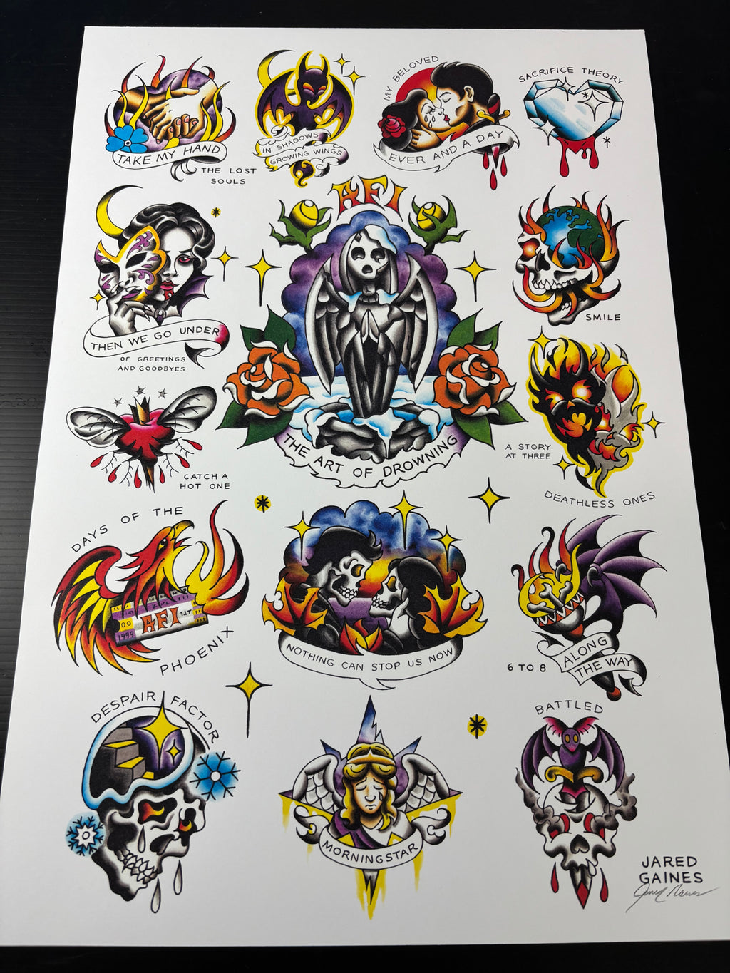 AFI The Art of Drowning Tattoo Flash