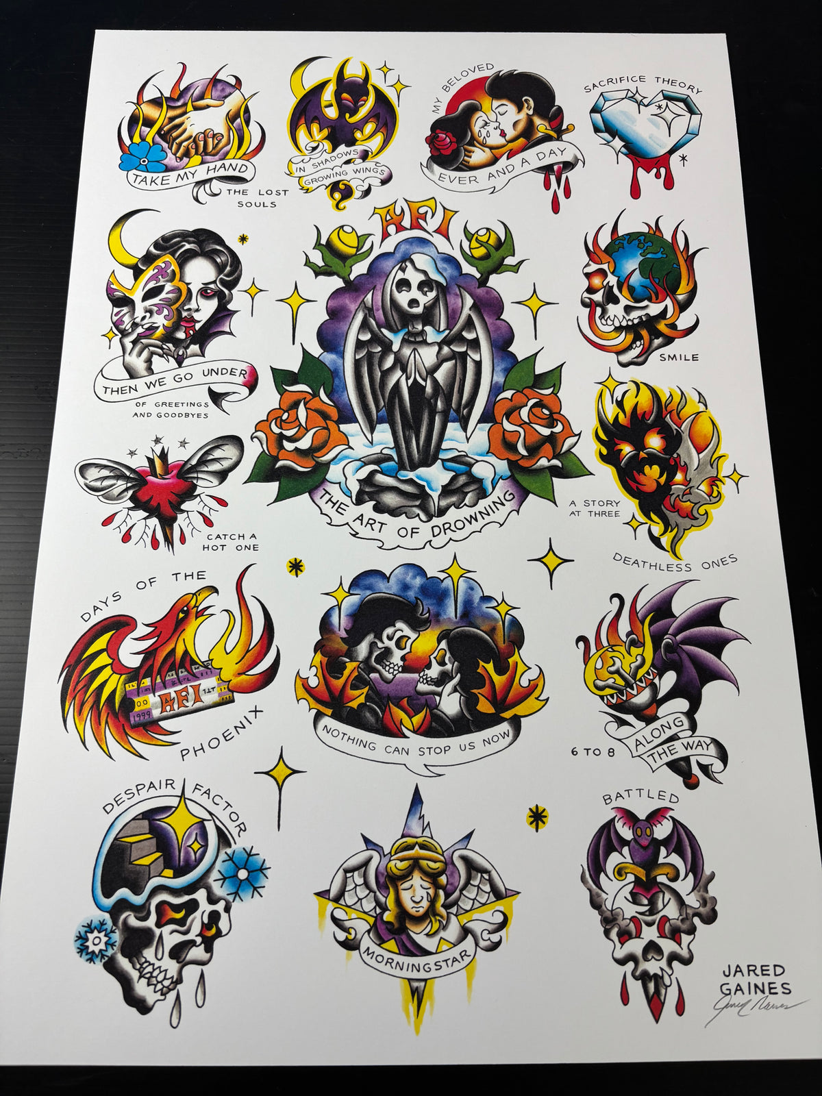 AFI The Art of Drowning Tattoo Flash