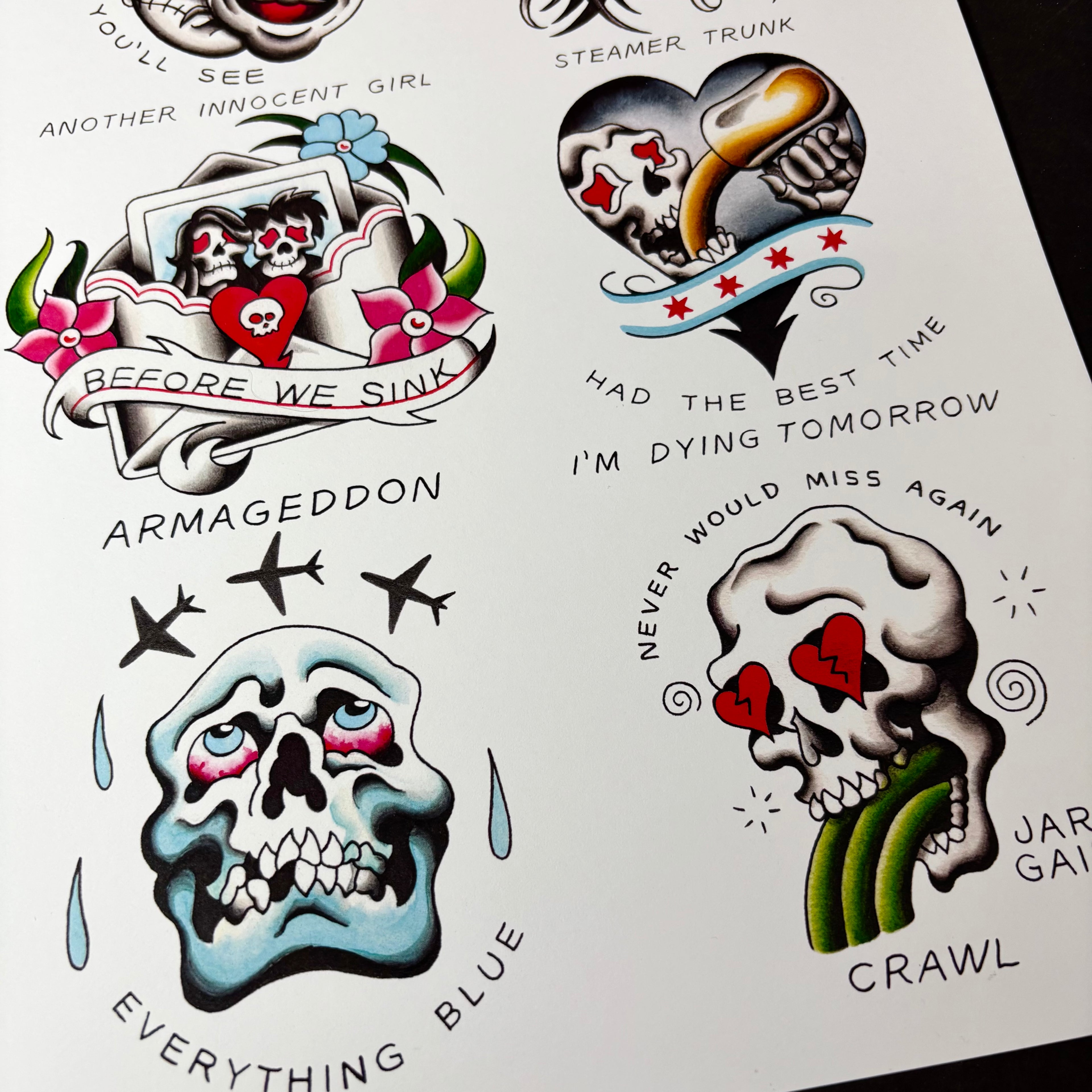 Alkaline Trio Tattoo Flash | From Here to Infirmary - Jared Gaines Art