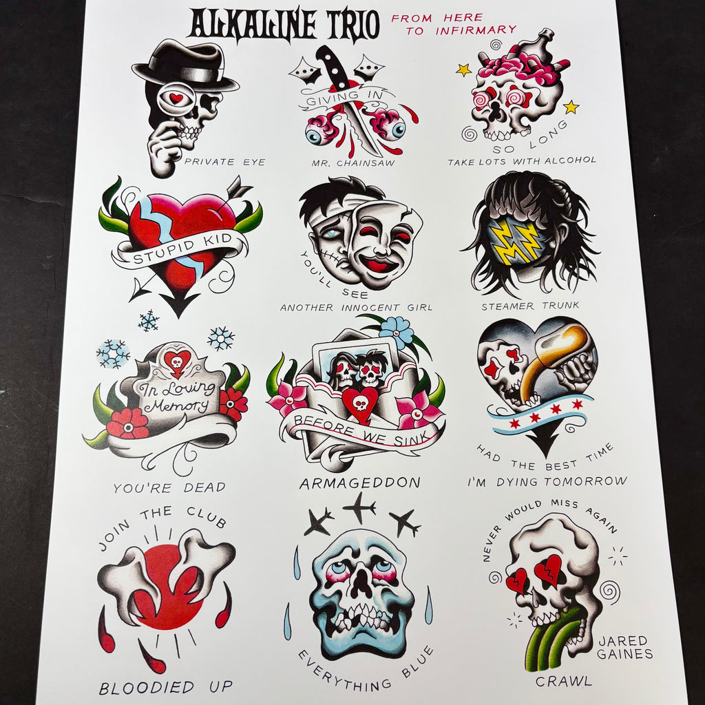 Alkaline Trio Tattoo Flash | From Here to Infirmary - Jared Gaines Art