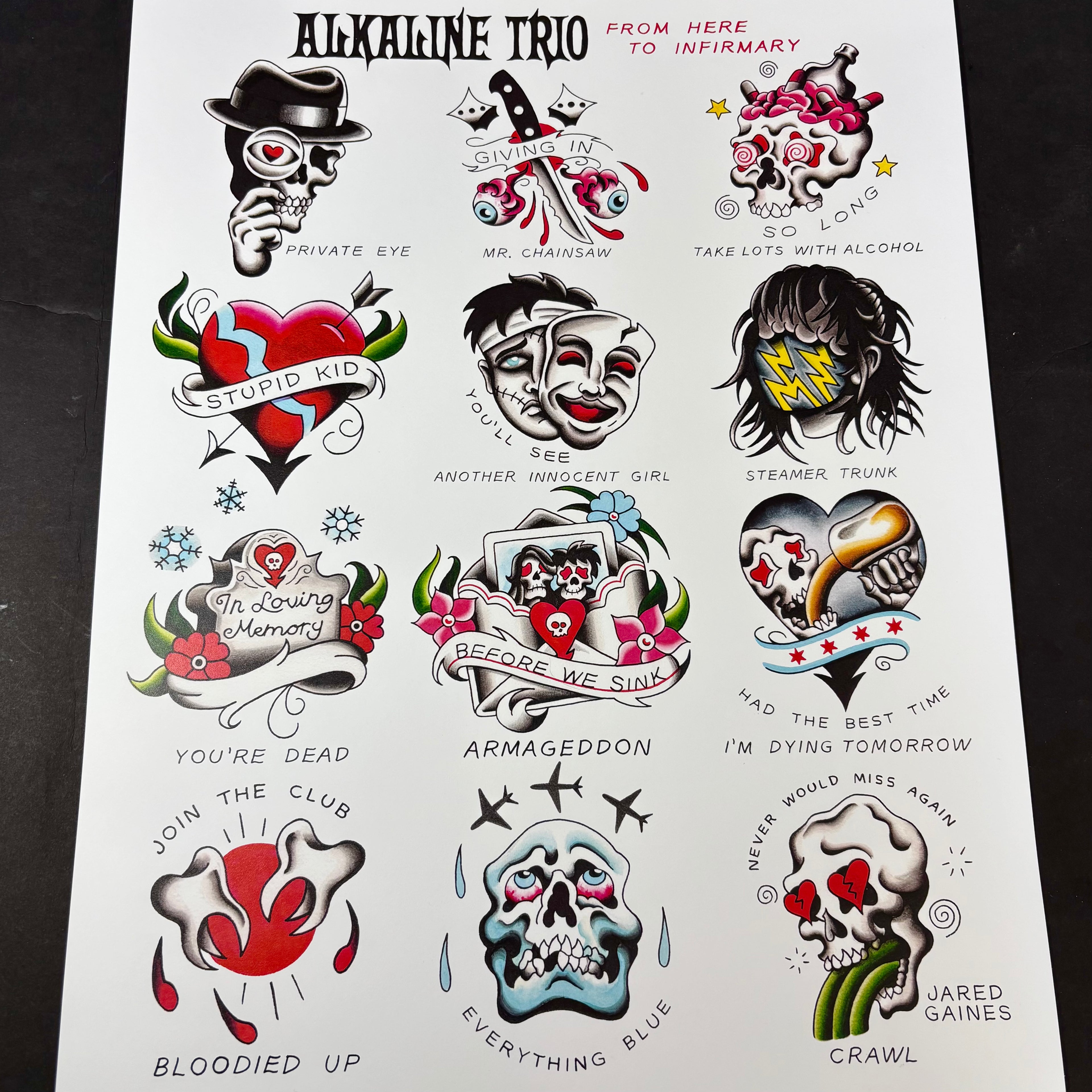 Alkaline Trio Tattoo Flash | From Here to Infirmary - Jared Gaines Art