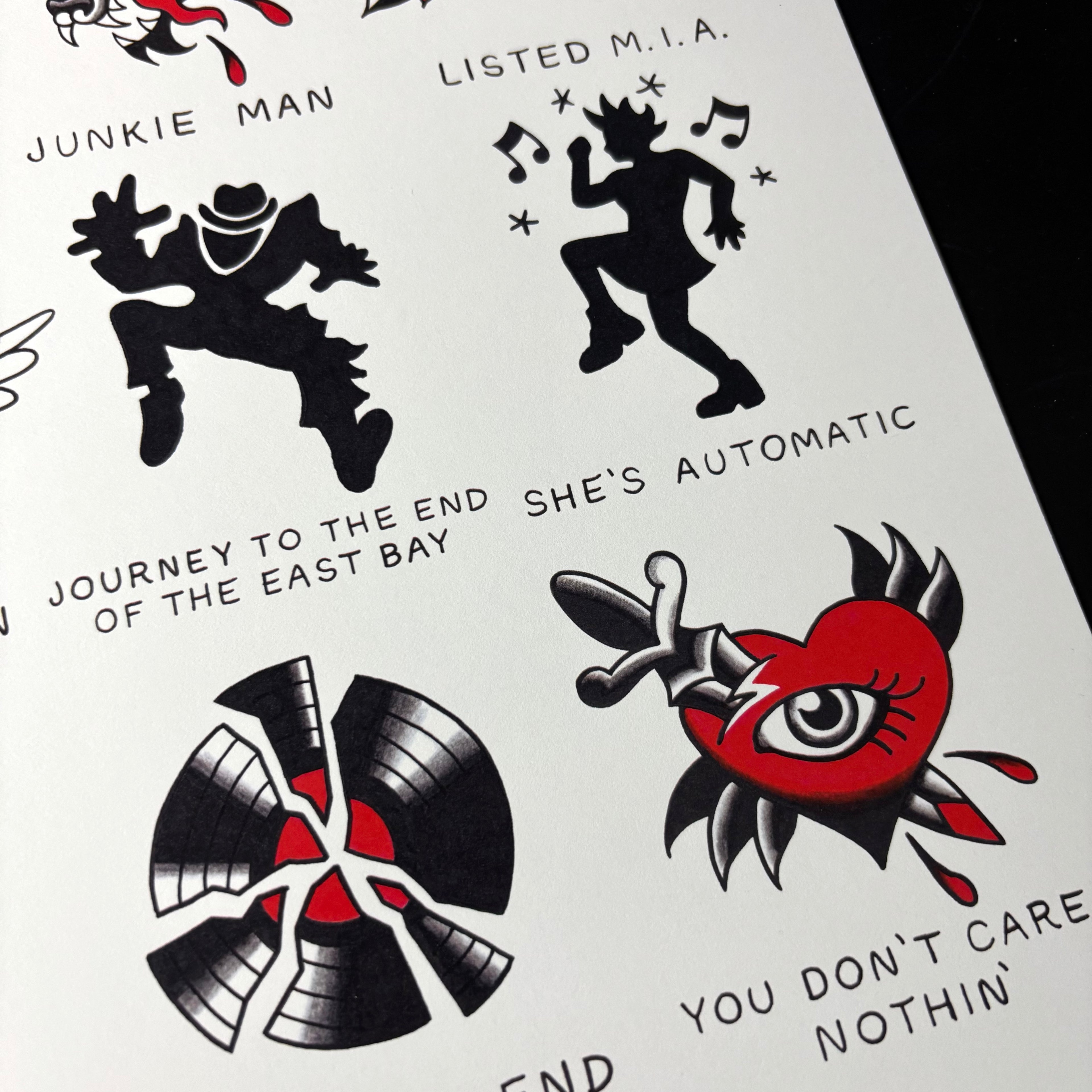 Rancid Tattoo Flash | and Out Come the Wolves