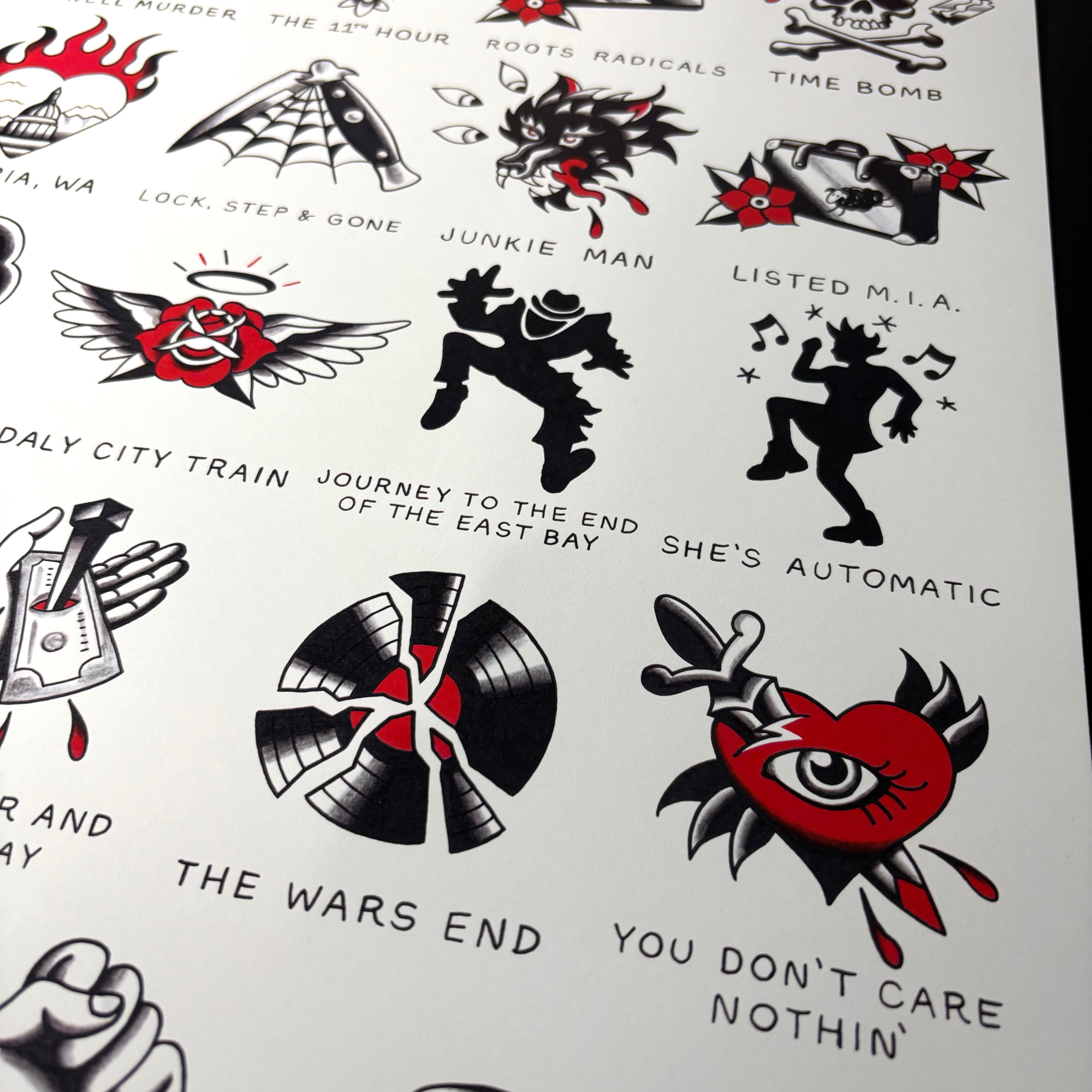 Rancid Tattoo Flash | and Out Come the Wolves
