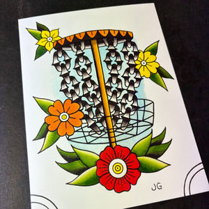 Disc Golf Tattoo Flash