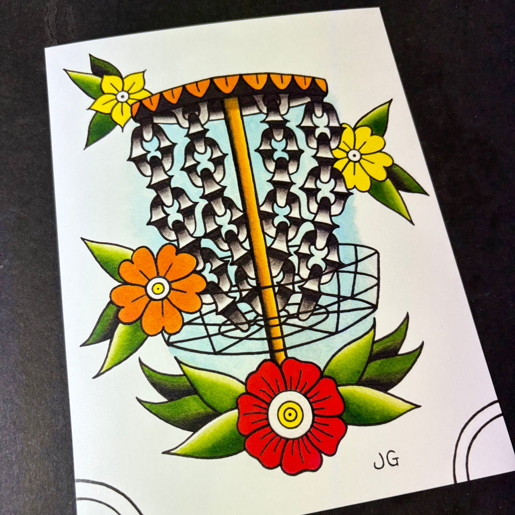 Disc Golf Tattoo Flash