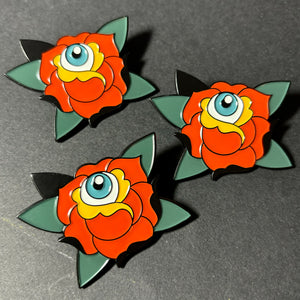 Eyeball and Rose Pin