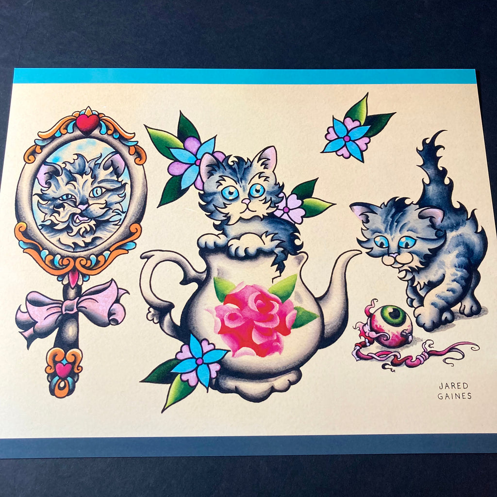 Kittens Tattoo Flash