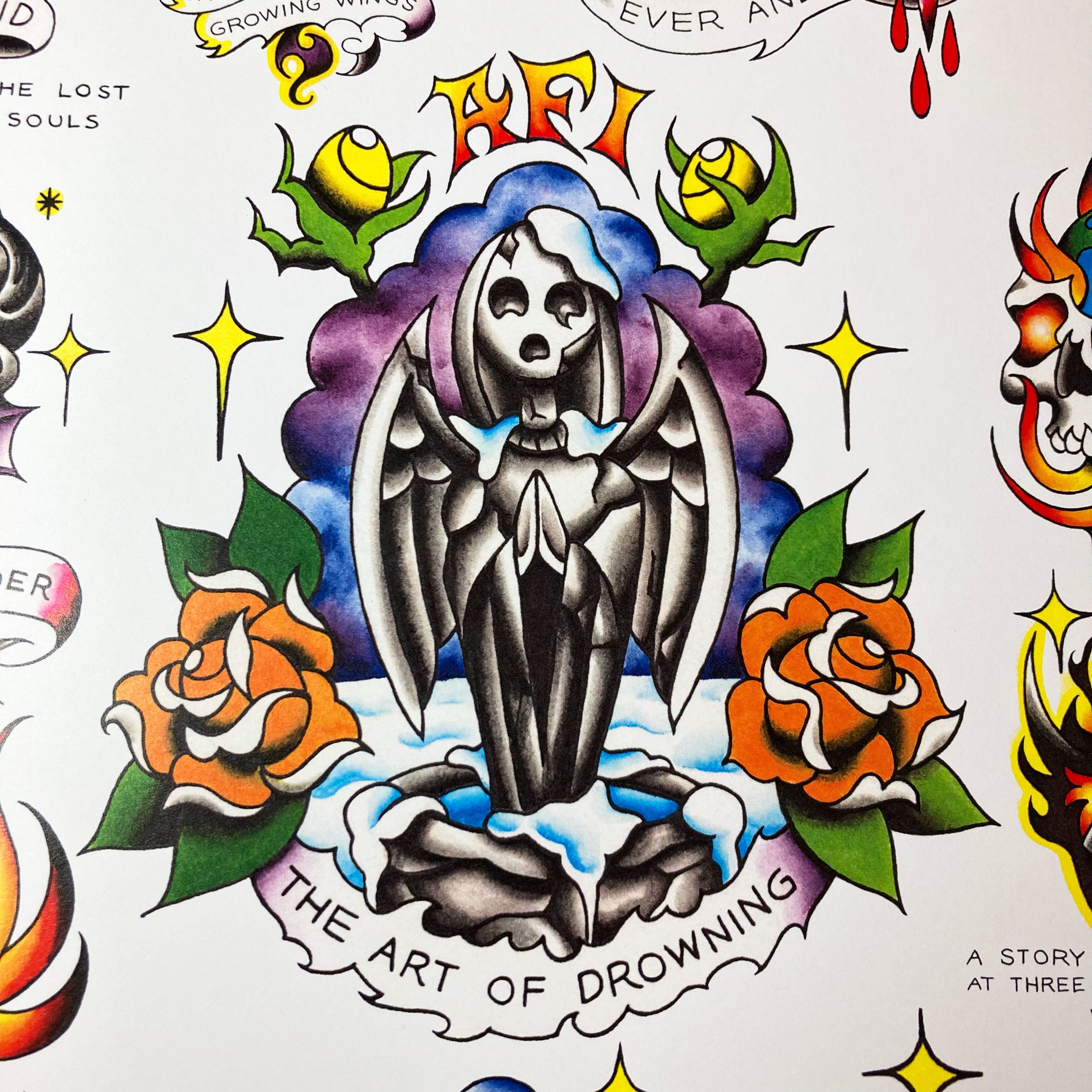 AFI The Art of Drowning Tattoo Flash