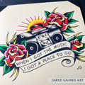 Rancid Radio Tattoo Flash - Jared Gaines Art