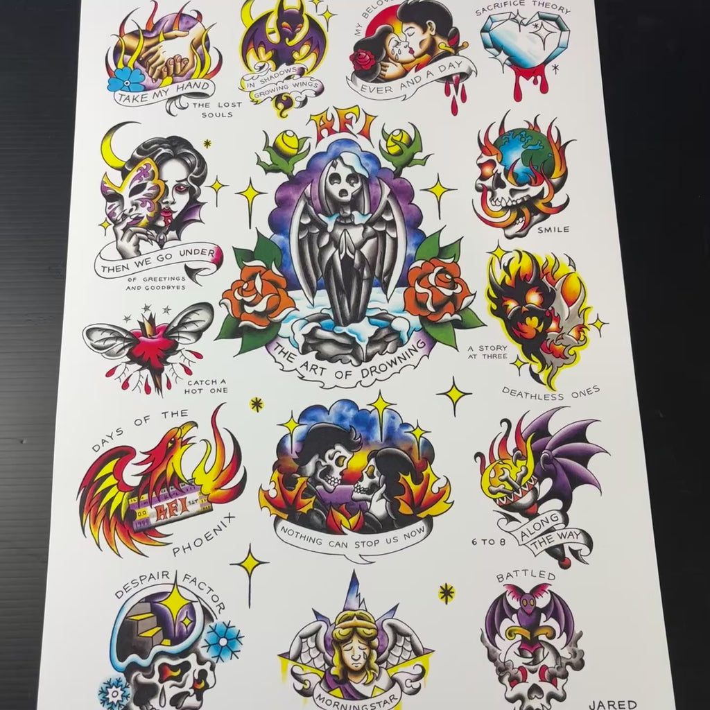 AFI The Art of Drowning Tattoo Flash