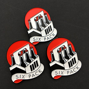 Black Flag Six Pack Pin - Jared Gaines Art