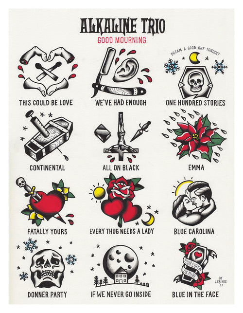Alkaline Trio Good Mourning Tattoo Flash - Jared Gaines Art