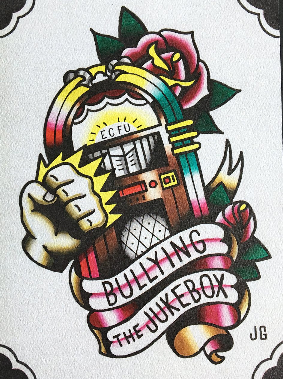 Bouncing Souls - Bullying the Jukebox Tattoo Flash - Jared Gaines Art