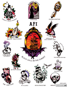AFI Black Sails Tattoo Flash - Jared Gaines Art