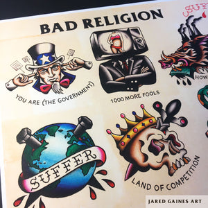 Bad Religion Suffer Tattoo Flash - Jared Gaines Art