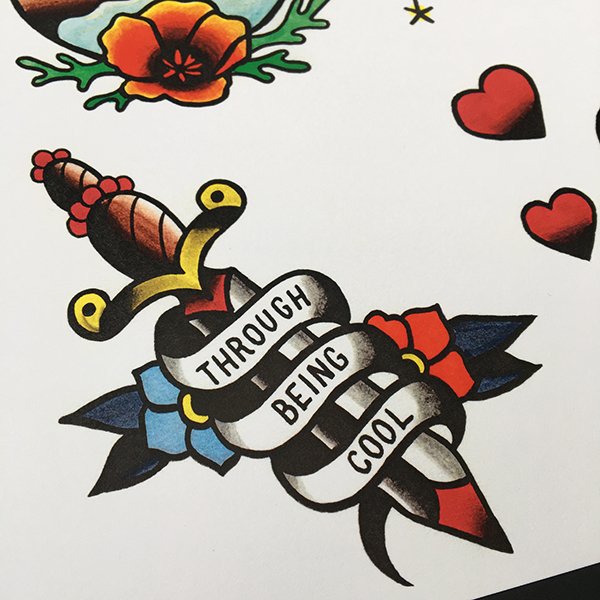 Saves the Day - Through Being Cool Tattoo Flash - Jared Gaines Art