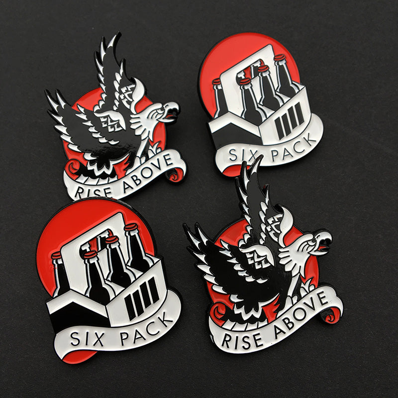Black Flag Six Pack Pin - Jared Gaines Art