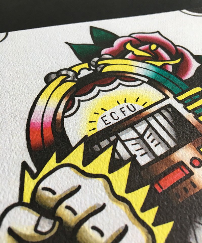Bouncing Souls - Bullying the Jukebox Tattoo Flash - Jared Gaines Art