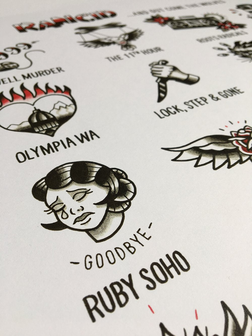 Rancid Tattoo Flash | and Out Come the Wolves - Jared Gaines Art