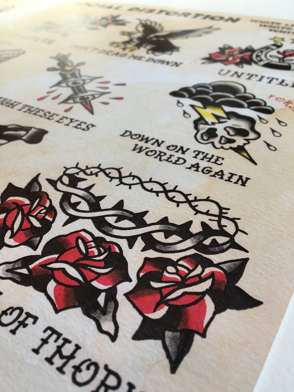 Social Distortion White Light Tattoo Flash - Jared Gaines Art