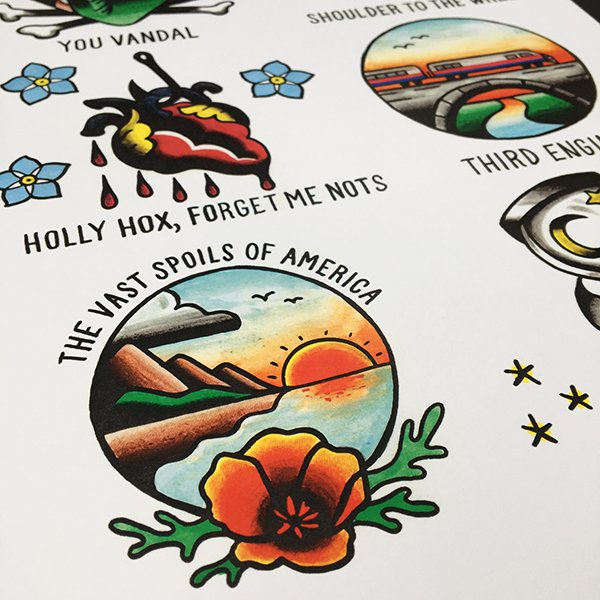 Saves the Day - Through Being Cool Tattoo Flash - Jared Gaines Art