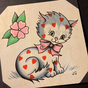 Kitten Hearts Valentine Painting