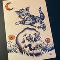 Kitten and Skull Print - Jared Gaines Art