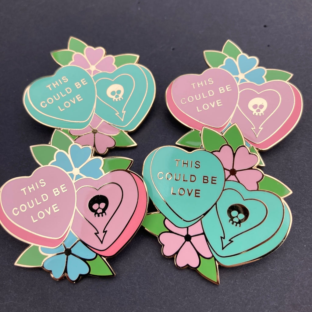 Alkaline Trio Valentine Pin - Jared Gaines Art