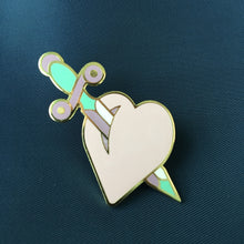 Load image into Gallery viewer, Heart and Dagger Pin - Jared Gaines Art
