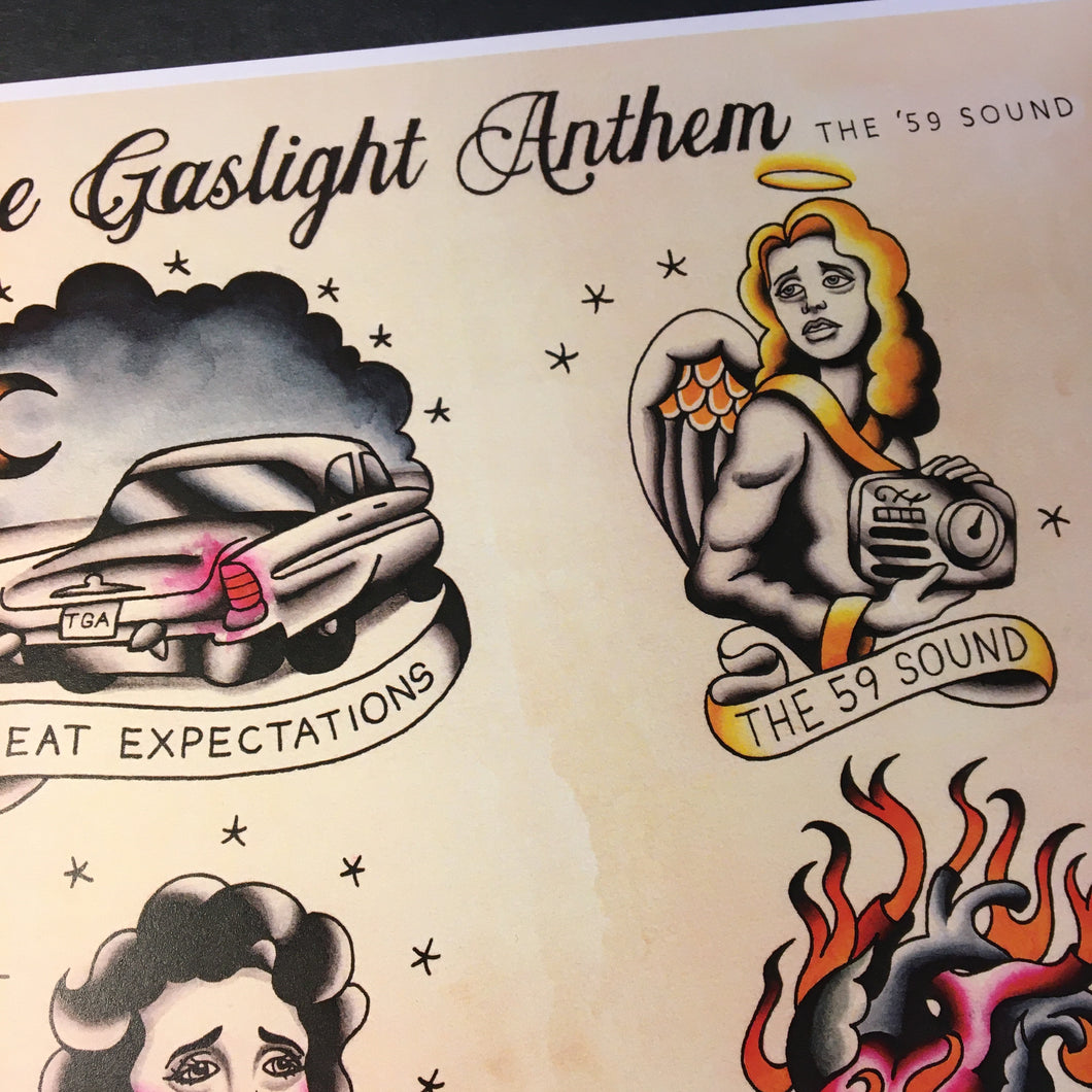 The Gaslight Anthem Tattoo Flash - Jared Gaines Art