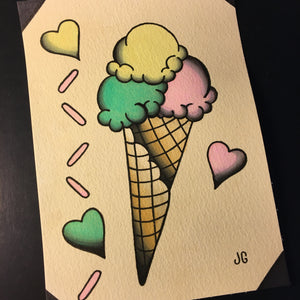 Ice Cream Painting - Jared Gaines Art