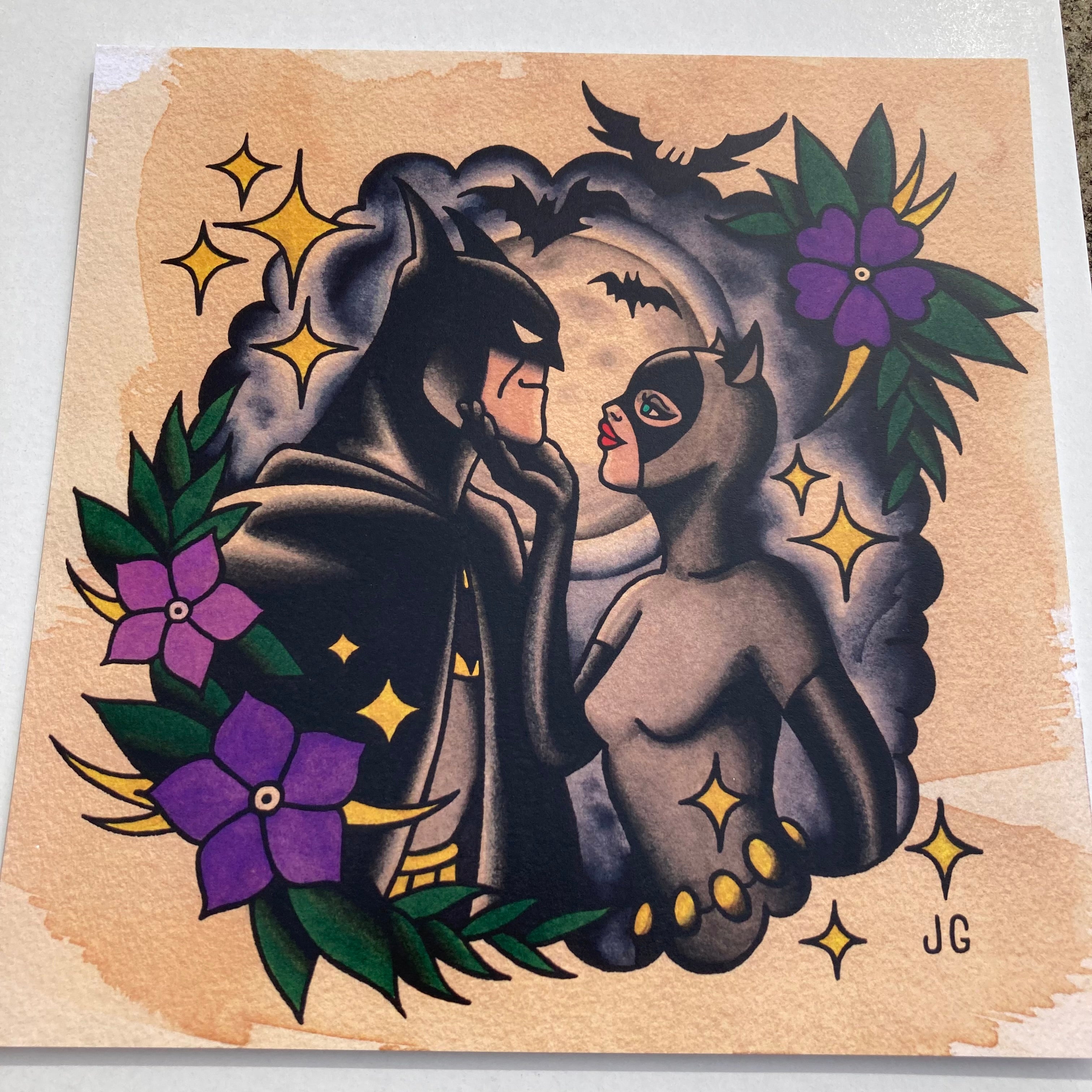Batman and Catwoman Tattoo Flash