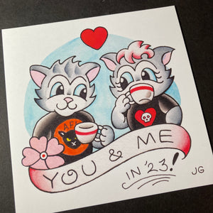 Cat Punks Valentine Print (Limited Edition)
