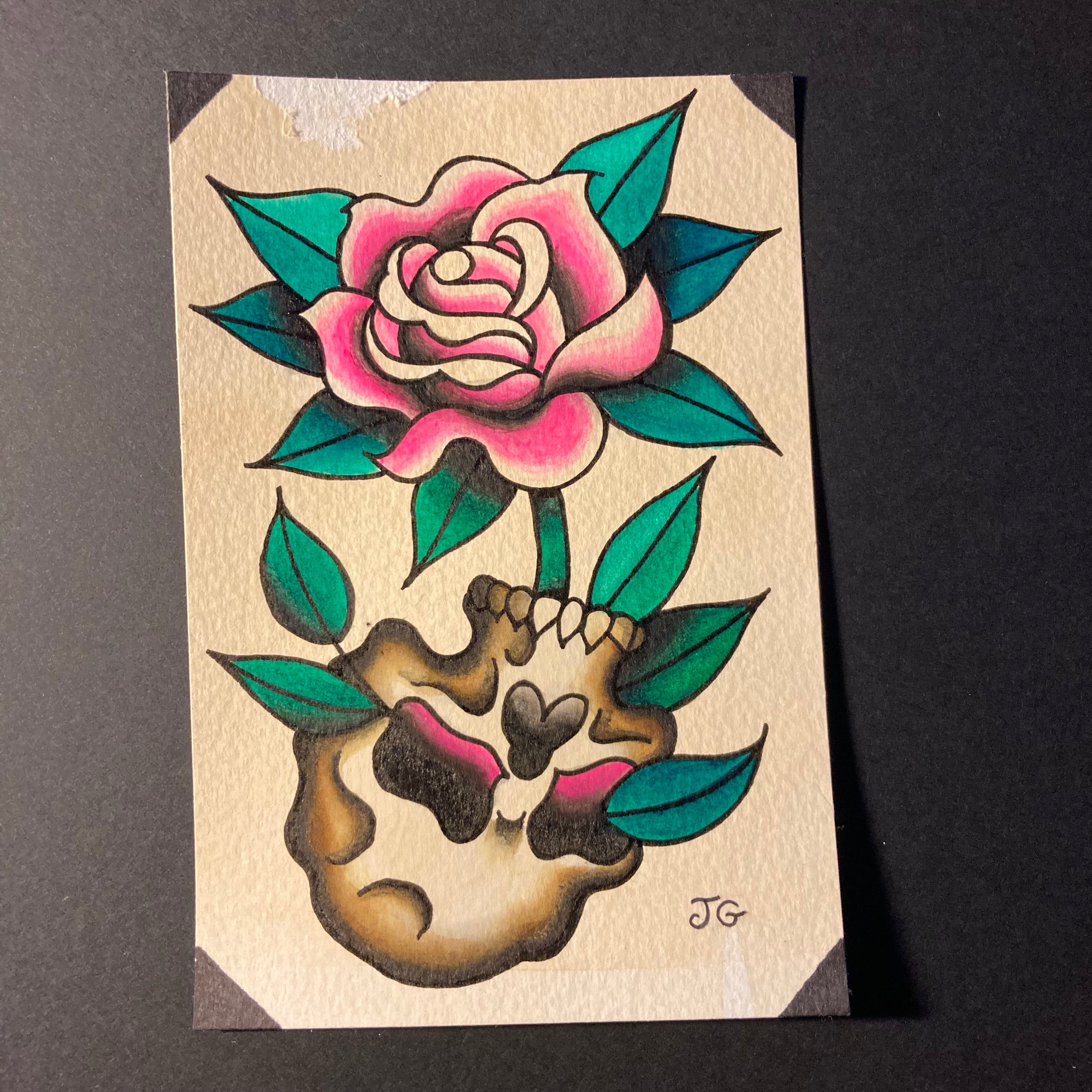 Rose and skull