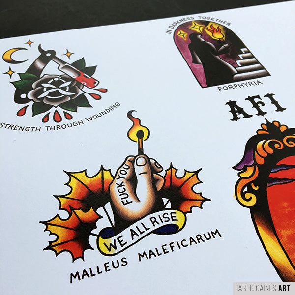 AFI Black Sails Tattoo Flash - Jared Gaines Art