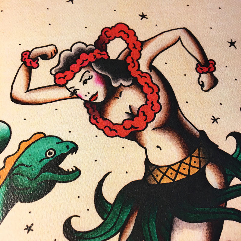Beach Party Tattoo Flash - Jared Gaines Art