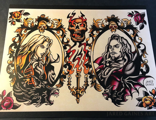 Castlevania Tattoo Flash - Jared Gaines Art