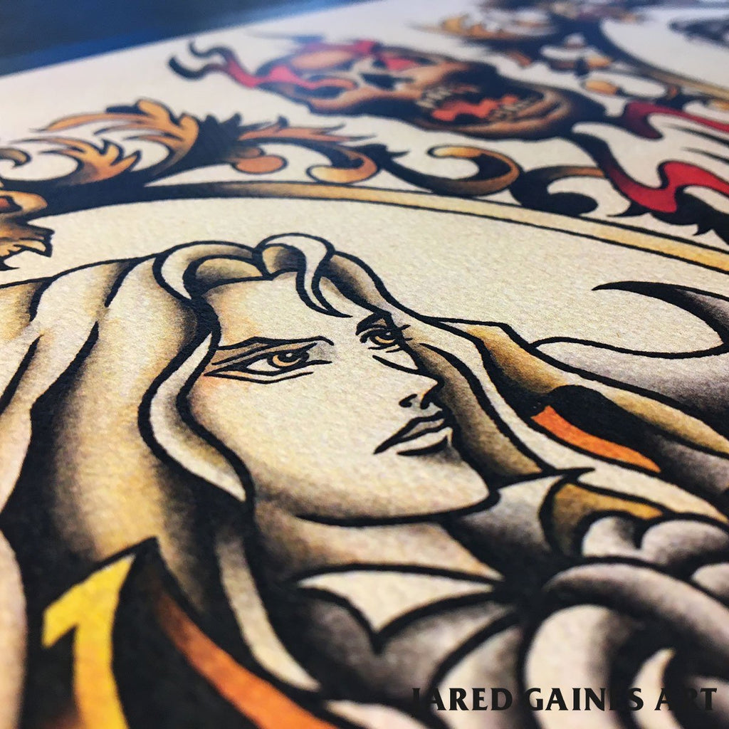 Castlevania Tattoo Flash - Jared Gaines Art