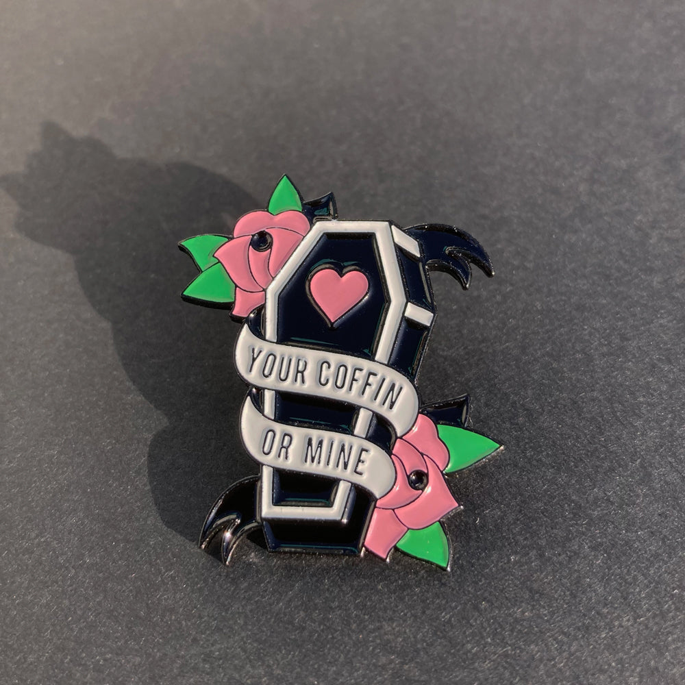 Alkaline Trio Coffin Pin - Jared Gaines Art