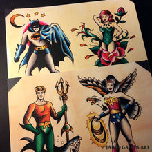 Load image into Gallery viewer, Batman and Poison Ivy Tattoo Flash - Jared Gaines Art
