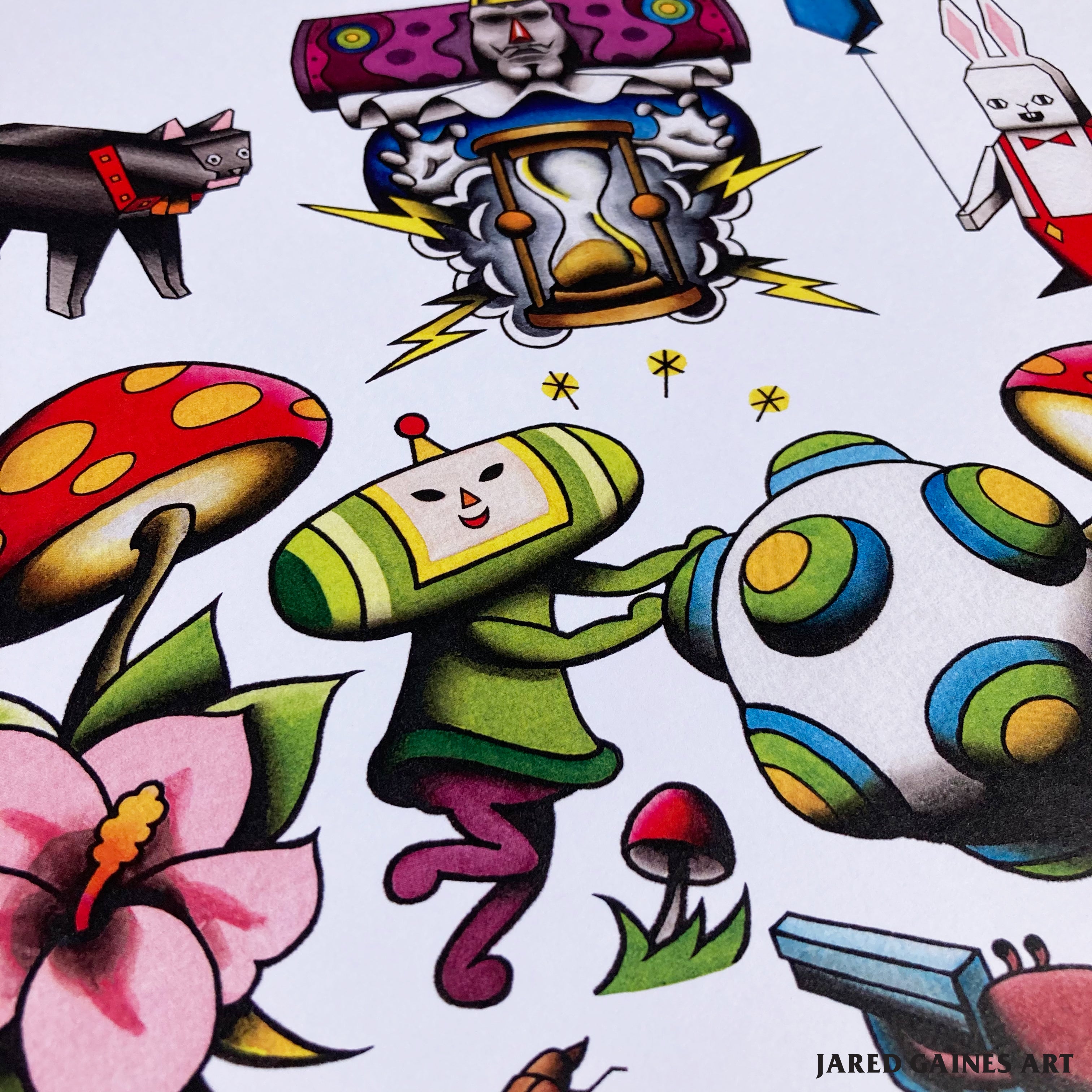 Katamari Damacy Tattoo Flash - Jared Gaines Art