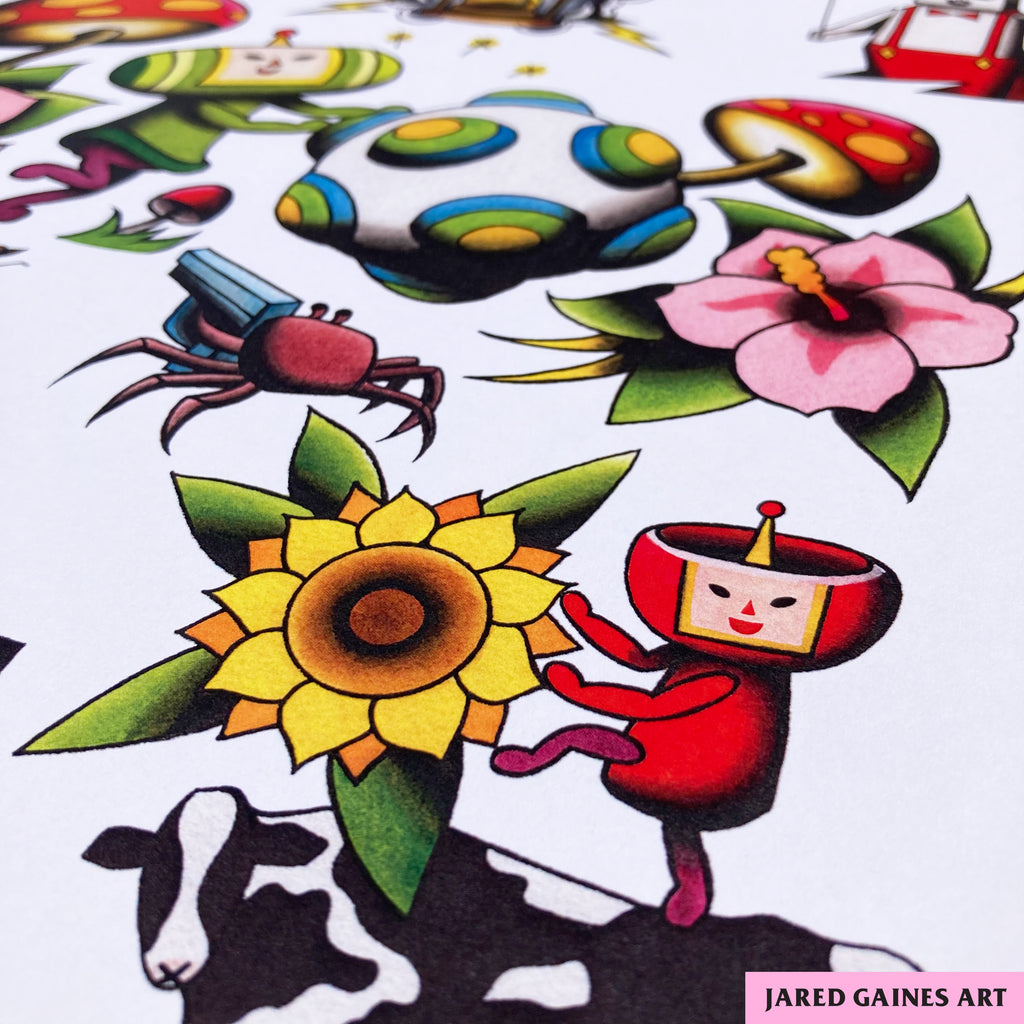 Katamari Damacy Tattoo Flash - Jared Gaines Art