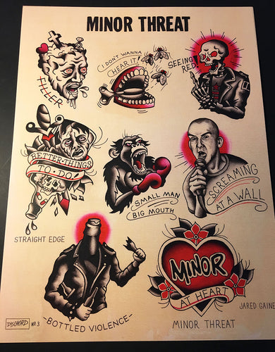 Minor Threat Tattoo Flash - Jared Gaines Art
