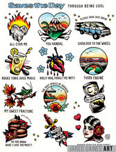 Load image into Gallery viewer, Saves the Day - Through Being Cool Tattoo Flash - Jared Gaines Art

