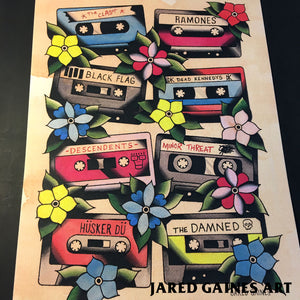 Cassette Tapes Print - 80's Punk Edition - Jared Gaines Art