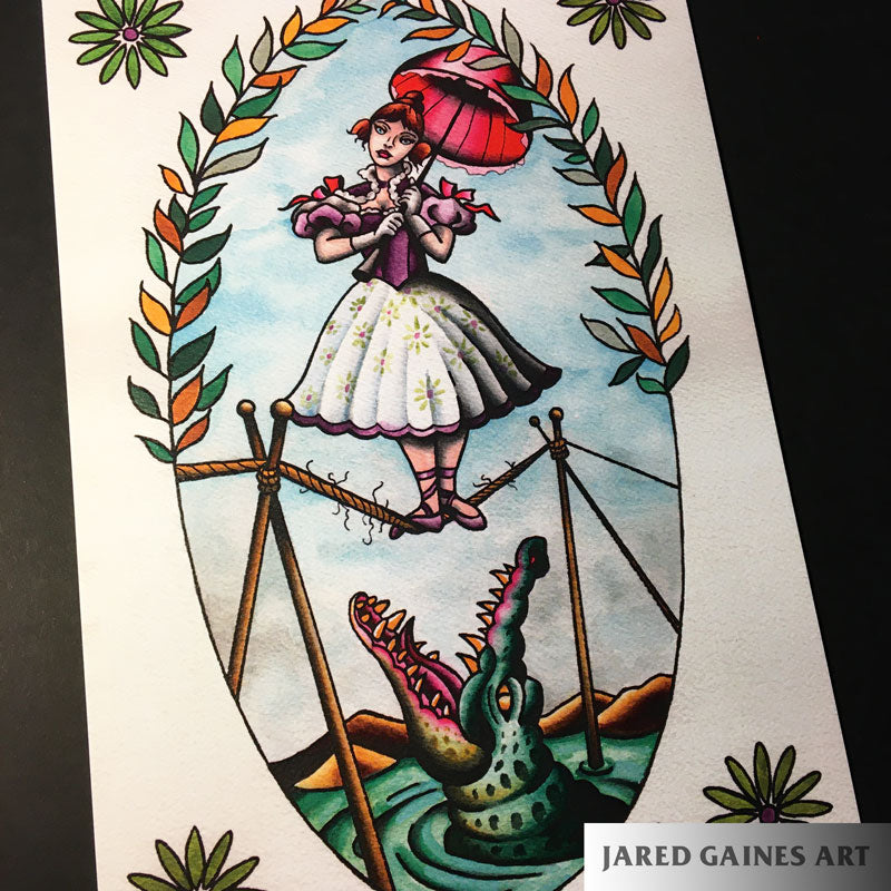 Haunted Mansion Tightrope Girl - Jared Gaines Art