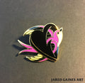 swallow and heart tattoo flash pin